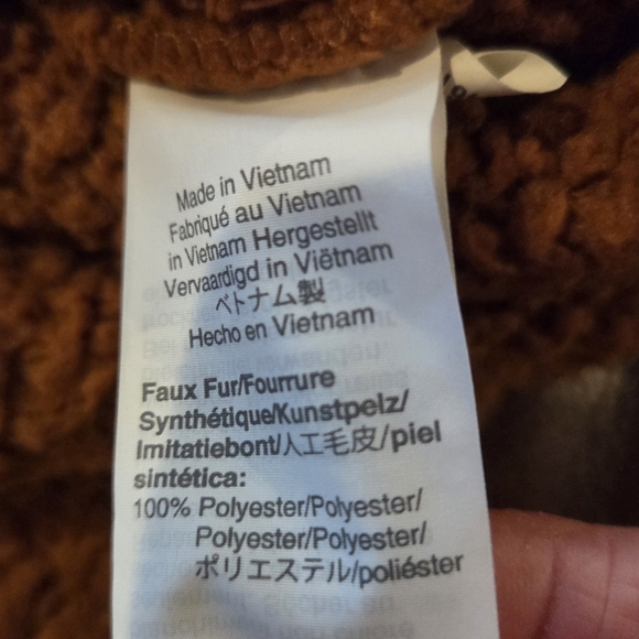 J.Crew Brown Fleece Pullover with Pink Accents Large - Picture 5 of 8